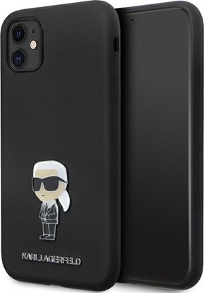 Picture of Karl Lagerfeld Karl Lagerfeld KLHCN61SMHKNPK iPhone 11 / Xr 6.1" czarny/black Silicone Ikonik Metal Pin