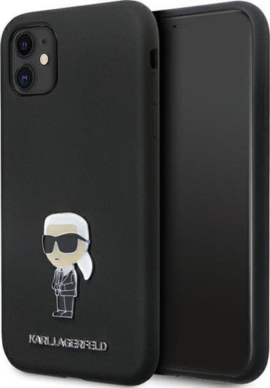 Изображение Karl Lagerfeld Karl Lagerfeld KLHCN61SMHKNPK iPhone 11 / Xr 6.1" czarny/black Silicone Ikonik Metal Pin