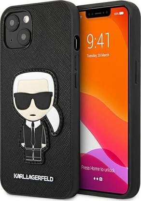 Picture of Karl Lagerfeld Karl Lagerfeld KLHCP13SOKPK iPhone 13 mini 5,4" czarny/black hardcase Saffiano Ikonik Karl`s Patch