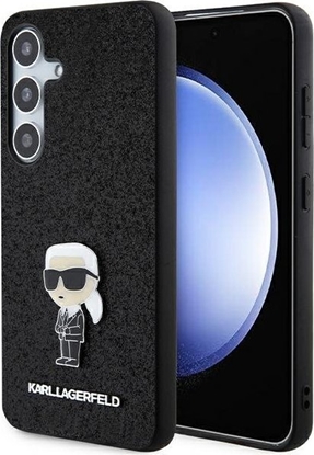 Attēls no Karl Lagerfeld Karl Lagerfeld KLHCS24MGKNPSK S24+ S926 black/black hardcase Fixed Glitter Ikonik Logo Metal Pin