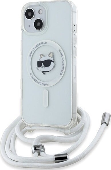 Picture of Karl Lagerfeld Karl Lagerfeld KLHMP13MHCCHNT iPhone 13 / 14 / 15 6.1" hardcase transparent IML Choupette Head & Cord Magsafe