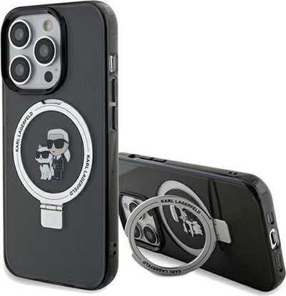 Изображение Karl Lagerfeld Karl Lagerfeld KLHMP14LHMRSKCK iPhone 14 Pro 6.1" czarny/black hardcase Ring Stand Karl&Choupettte MagSafe