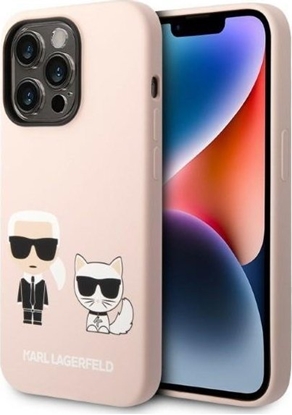 Attēls no Karl Lagerfeld Karl Lagerfeld KLHMP14LSSKCI iPhone 14 Pro 6,1" hardcase jasnoróżowy/light pink Silicone Karl & Choupette Magsafe NoSize