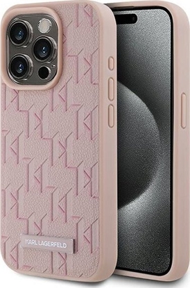 Picture of Karl Lagerfeld Karl Lagerfeld KLHMP15LPKHPORPP iPhone 15 Pro 6.1" hardcase różowy/pink Leather Monogram Metal Logo