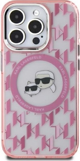 Изображение Karl Lagerfeld Karl Lagerfeld KLHMP15MHMCKMHP iPhone 15 Plus 6.7" różowy/pink IML Monogram Karl&Choupette Head MagSafe