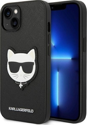 Attēls no Karl Lagerfeld Karl Lagerfeld Saffiano Choupette Head Patch Case - Etui iPhone 14 Plus (czarny)