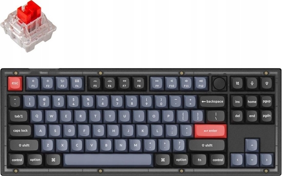 Picture of Klawiatura Keychron Keychron V3 TKL 80% Fully Assembled Knob K Pro Red Switch Frosted Black QMK/VIA