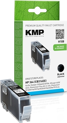 Изображение KMP H108 ink cartridge black compatible with HP CB 316 EE