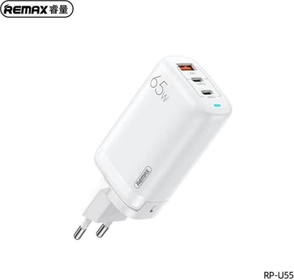 Attēls no Ładowarka Remax ŁAD SIEC REMAX LIGIL GAN WHITE RP-U55 65W PD QC 2xUSB-C + 1xUSB