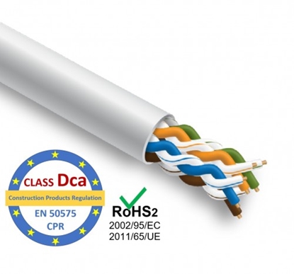 Изображение LAN Datortīklu kabelis, STEINMARK, CAT5 UTP, iekštelpu montāžai, 305m | CPR klase Dca s2,d2,a1 | LSZ