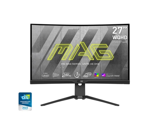 Picture of LCD Monitor|MSI|27"|Gaming/Curved|Panel VA|2560x1440|16:9|240Hz|1 ms|Height adjustable|Tilt|Colour Black|MAG275CQRXF