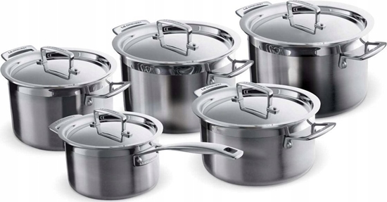 Picture of le creuset Le Creuset 3-Ply 3Ply five-piece fivepiece saucepan set stainless steel (96209400001000)