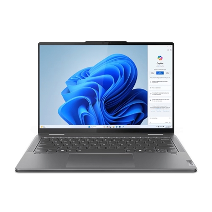 Attēls no Lenovo Yoga 7 2-in-1 14AHP9 | Storm Grey | 14 " | OLED | Touchscreen | WUXGA | 1920 x 1200 pixels | Glossy | AMD Ryzen 5 | 8640HS | 16 GB | Soldered LPDDR5x | Solid-state drive capacity 1000 GB | AMD Radeon 760M Graphics | Windows 11 Home | 802.11ax | Blu