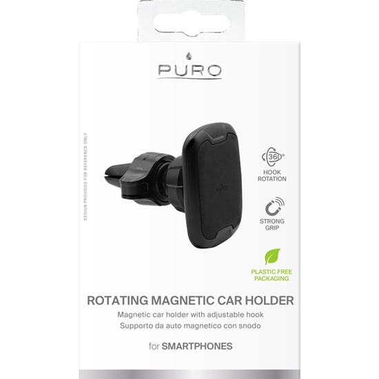 Picture of Magnet car air vent holder PURO can be rotated 360°, black / SH7PBLK