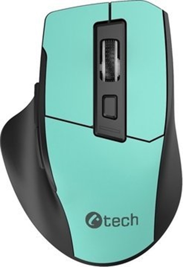 Изображение Mysz C-Tech C-TECH myš Ergo WLM-05, bezdrátová, 1600DPI, 6 tlačítek, USB nano receiver, mátová