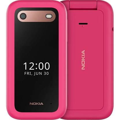 Attēls no Nokia | 2660 DS | Pop Pink | 2.8 " | TFT LCD | 48 MB | 128 MB | Dual SIM | Nano-SIM | 3G | Bluetooth | 4.2 | USB version microUSB 2.0 | Built-in camera | Main camera resolution 0.3 MP | 1450 mAh