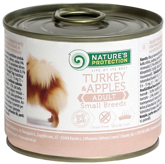 Picture of NP Dog Adult Small Breeds Turkey&Apples 200g konservuotas pašaras šunims