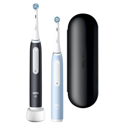 Attēls no Oral-B | Electric Toothbrush Duo Pack | iO3 Series | Rechargeable | For adults | Number of brush heads included 2 | Number of teeth brushing modes 3 | Matt Black/Ice Blue