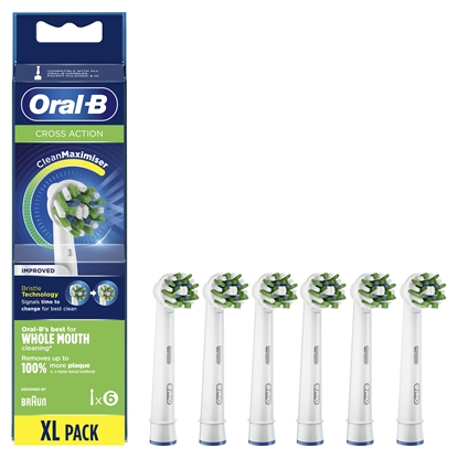 Изображение Oral-B CrossAction Replaceable Toothbrush Heads | EB50RB-6 | Heads | For adults | Number of brush heads included 6 | White