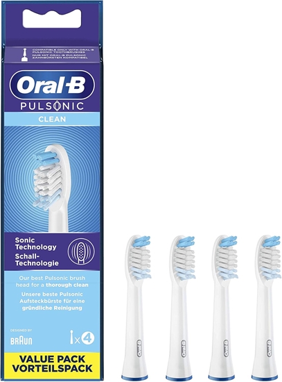 Picture of Oral-B Pulsonic Clean Replaceable Toothbrush Heads | SR32-4 | Heads | For adults | Number of brush heads included 4 | White