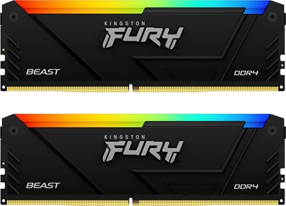 Attēls no Pamięć Kingston Fury Beast RGB, DDR4, 16 GB, 2666MHz, CL16 (KF426C16BB2AK2/16)