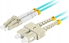 Picture of Patchcord światłowodowy mm lc/upc-sc/upc duplex 3.0mm om3 50/125 1m aqua