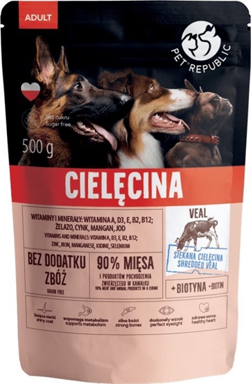 Picture of Pet Republic PetRepublic karma dla psa z drobno siekaną cielęciną w sosie 500g