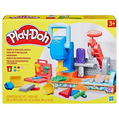 Attēls no Play-Doh PLAY-DOH playset Stamp n saw tool bench