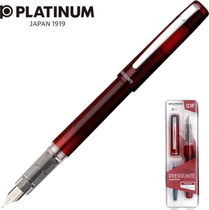 Picture of Platinum Pióro wieczne Platinum Prefounte Crimson Red, F, w plastikowym opakowaniu, na blistrze, bordowe