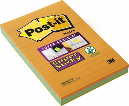 Attēls no Post-It 3M Karteczki samoprzylepne Post-it® Super Sticky XXL, BOOST, w linię, 101x152mm, 3x45 kart.