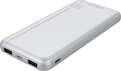 Attēls no Powerbank Philips Power bank 10000mAh 2xUSB srebrny Philips DLP1810N