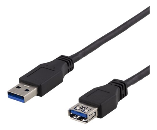 Picture of Praiilginimo kabelis DELTACO USB3-242, USB 3.1 Gen1, 2 m, USB-A male į USB-A female, juodas