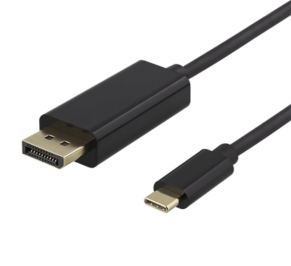 Attēls no Product descriptionDELTACO USB-C - DisplayPort cable, 4K UHD, gold plated, 0.5m, blackWhen you w