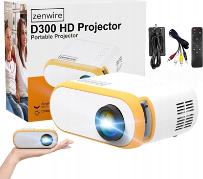 Изображение Projektor Zenwire MINI PROJEKTOR LED PRZENOŚNY MAŁY RZUTNIK FULL HD TV HDMI 3000 lm Zenwire d300