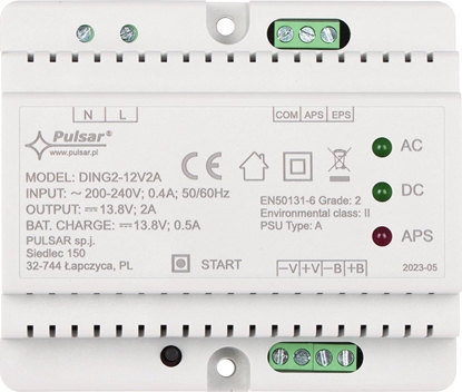 Изображение Pulsar ZASILACZ BUFOROWY IMPULSOWY DING2-12V2A PULSAR