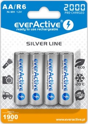 Изображение R06/AA akumulatori 1.2V everActive Silver line Ni-MH 2000 mAh iepakojumā 1 gb.