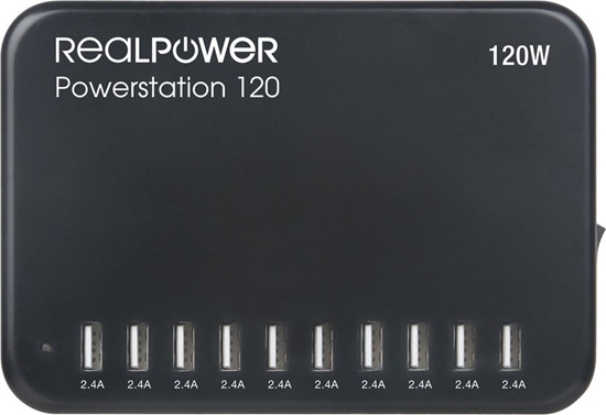 Picture of RealPower Ladestation Power Station 120    120W  10xUSB-A