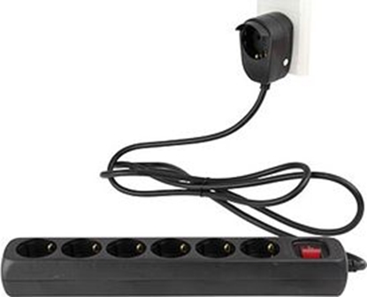 Attēls no REV Multiple Socket Outlet 6+1-fold 2m black Powersplit