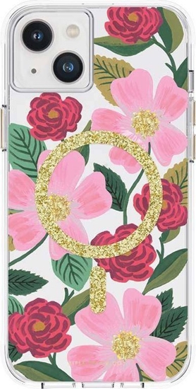 Picture of Rifle Paper Clear MagSafe - Etui iPhone 14 Plus zdobione złotem (Rose Garden)