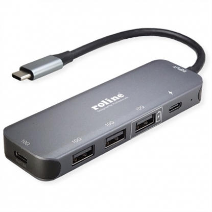 Изображение ROLINE USB 3.2 Gen 2 Hub, 5 Ports, Type C connection cable