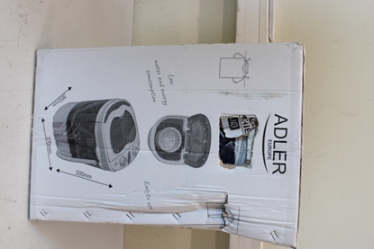 Изображение SALE OUT. | Adler | Washing machine | AD 8051 | Energy efficiency class Unspecified | Top loading | Washing capacity 3 kg | Unspecified RPM | Depth 37 cm | Width 38 cm | White/Blue | DAMAGED PACKAGING, SCRATCHED ON SIDE