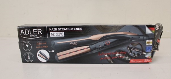 Изображение SALE OUT. Adler AD 2318 Infrared Hair straightener, Fast PTC heating, Black | Adler Infrared Hair Straightener | AD 2318 | Warranty 24 month(s) | Ceramic heating system | Temperature (min) 150 °C | Temperature (max) 230 °C | 35 W | Black | DAMAGED PACKAGI