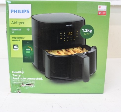 Attēls no SALE OUT. Philips HD9280/70 Essential Air Fryer, Black | Philips | Air Fryer | Essential HD9280/70 | Power 2000 W | Capacity 6.2 L | Rapid Air technology | Black | DAMAGED PACKAGING