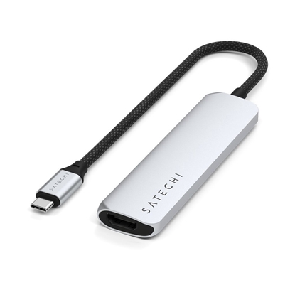 Attēls no Satechi 4-in-1 USB-C Slim Multiport Adapter 4K - Silver