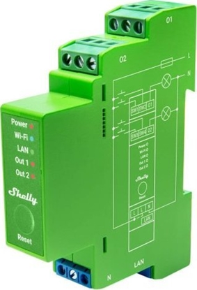 Attēls no Shelly Shelly Relais "Pro Dimmer 2PM" LED/Glühbirne WLAN LAN BT DIN-Rail