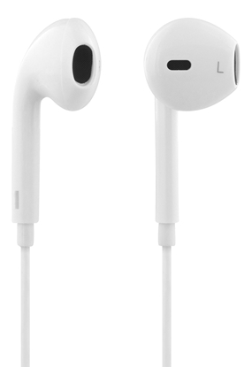 Attēls no Słuchawki Streetz E100 Semi-in-ear headset, answer button, 3.5mm, mic, white