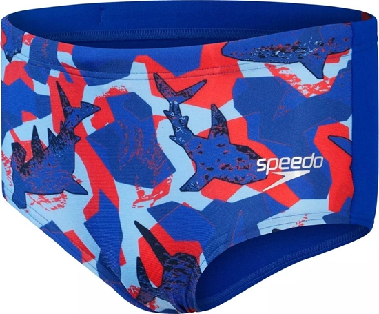 Изображение Speedo Dziecięce kąpielówki Speedo ALOV CLUB DIGI BF 13CM JM chroma blue/powder blue/risk red/white rozmiar 11-12