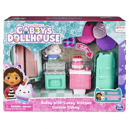 Изображение Spin Master Spin Master Gabbys Dollhouse Deluxe Room Kitchen Toy Figure (with Kuchi Cat Figure)