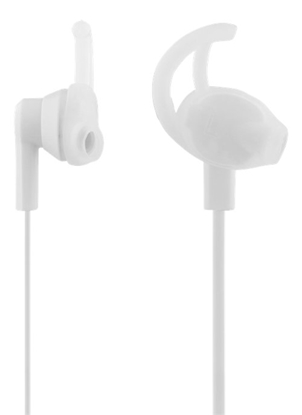 Изображение STREETZ ausinės „Stay-in-ear“, laikmenos / atsakymo mygtukas, 3,5 mm, baltos „STREETZ“ ausinės „Stay