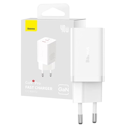 Picture of Tīkla lādētājs GaN5 Pro 40W 2xUSB-C QC3.0 PD3.0, balts